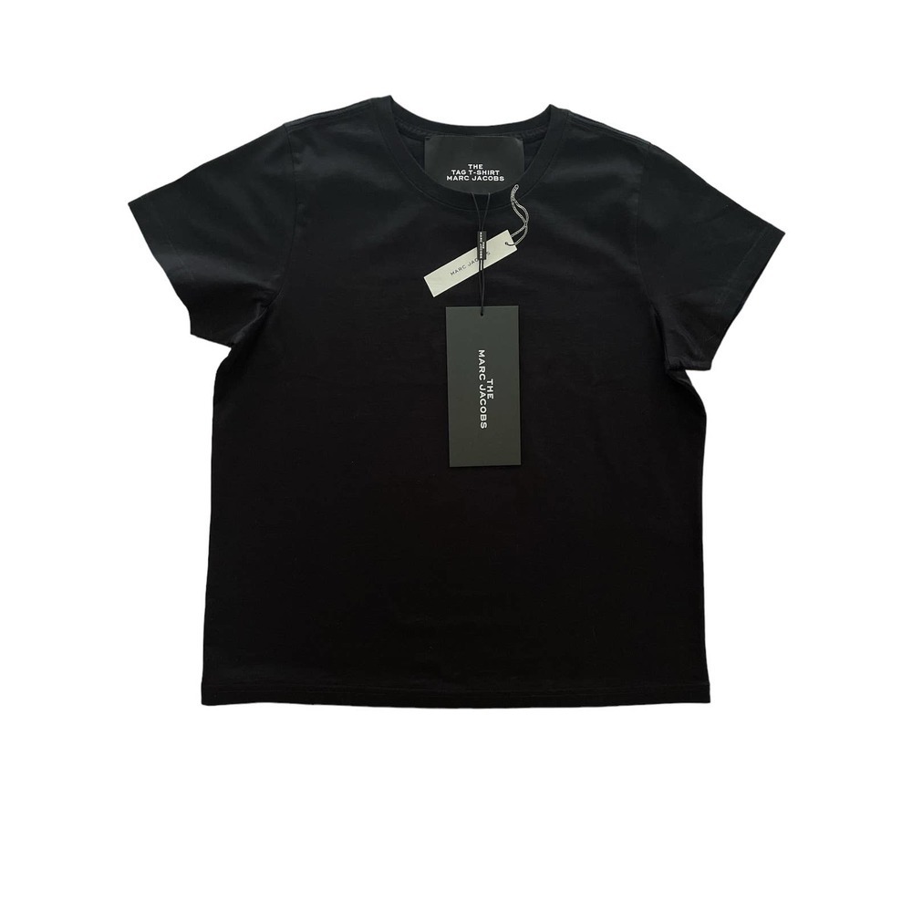 MARC JACOBS Women's the Tag T-Shirt in Black, Size Small